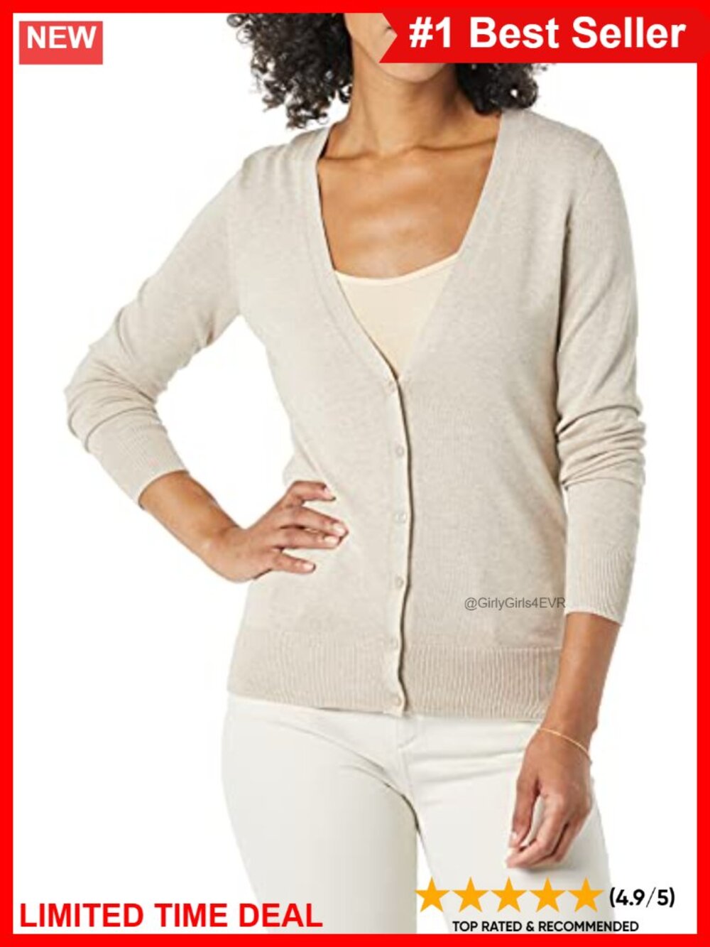 Lightweight V-Neck Button Front Cardigan Sweater Long Sleeve Cotton Blend